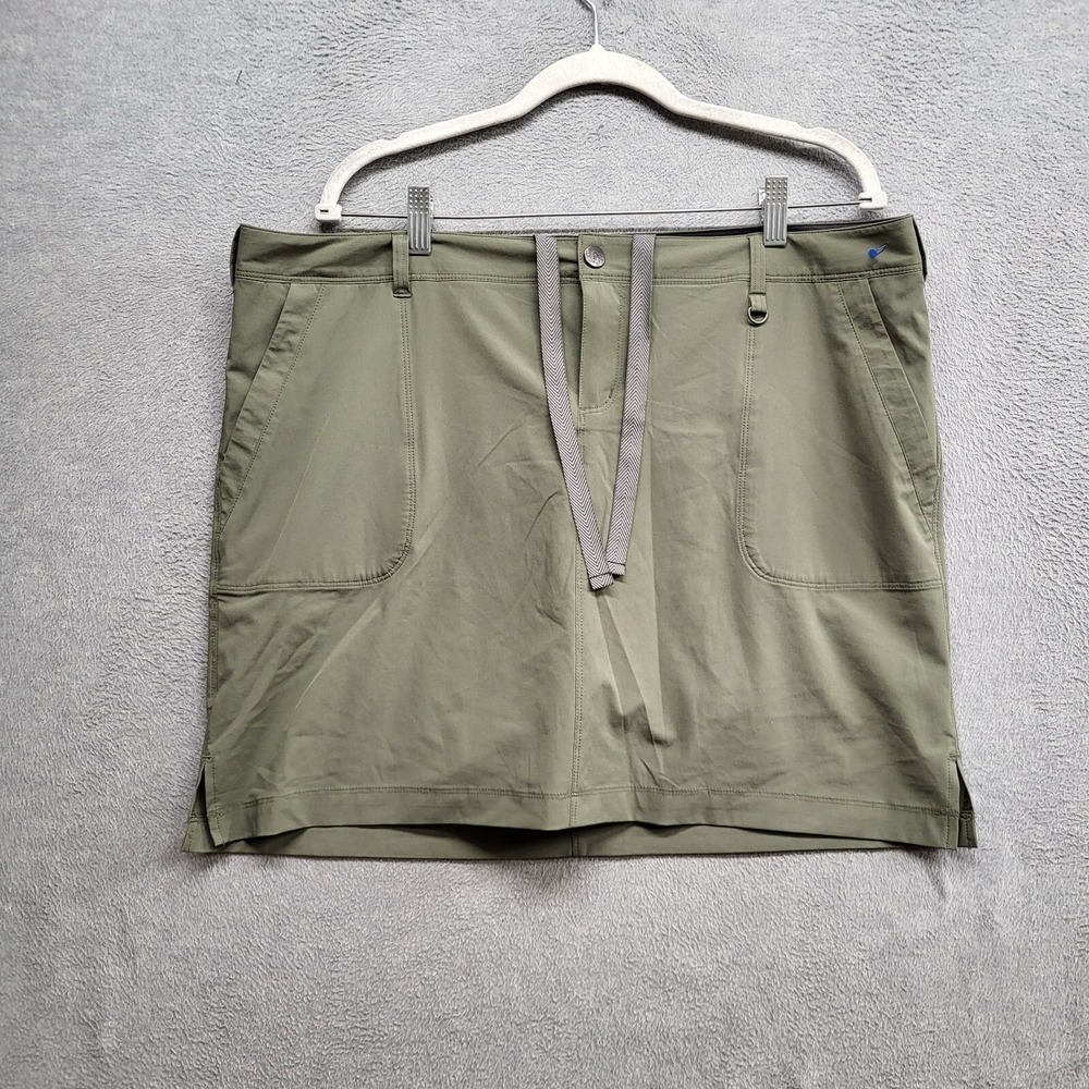 REI Women Skirt 16 Green Solid Logo‎ Casual Nylon & Spandex